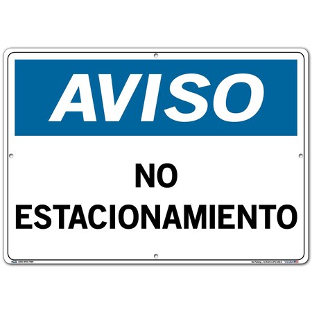 Vestil Polystyrene Sign, 14-1/2" Height, 20-1/2" Width, Polystyrene, Rectangle, Spanish SI-N-05-E-PS-040-S